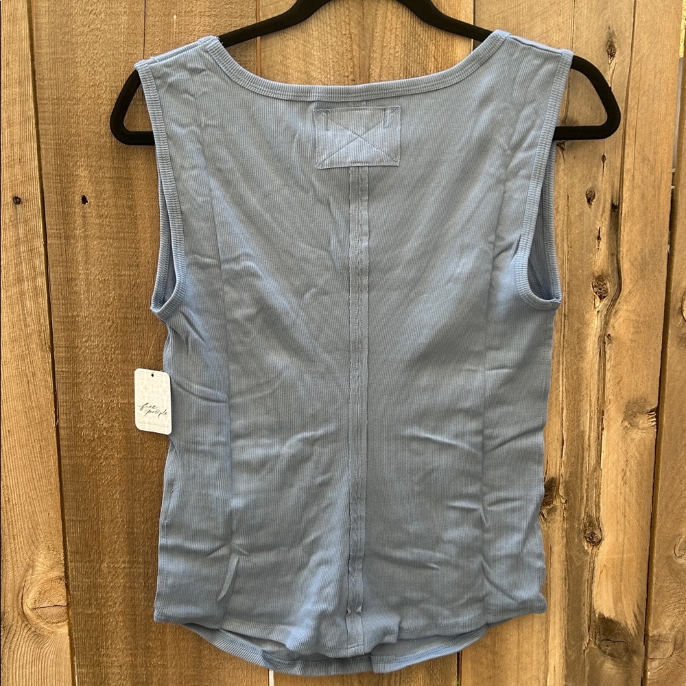 Free People We The Free Hummingbird Tank in Allure Blue size XL - Picture 6 of 7